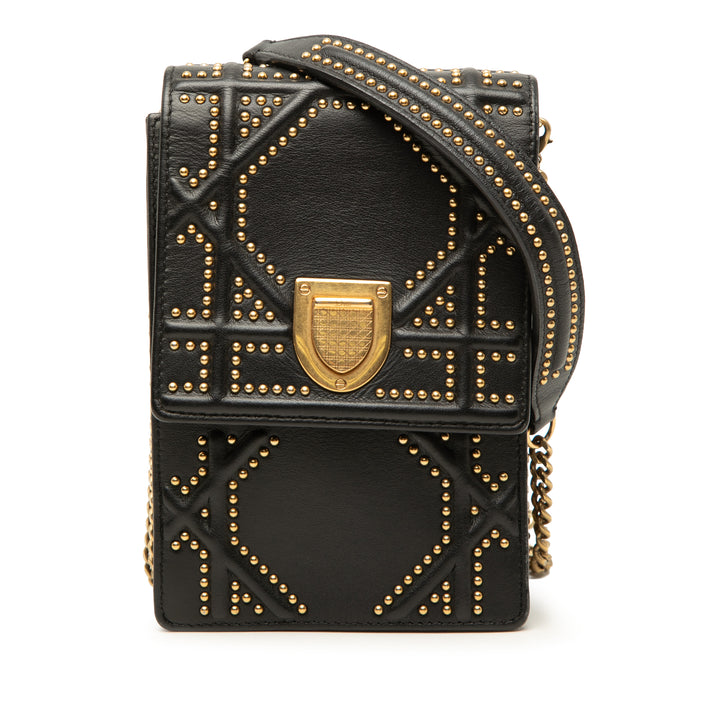 Dior clouté Cuir Vertical Diorama Sac porté croisé