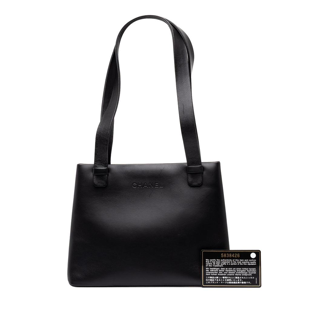Chanel Logo Sac Mini Cuir de veau Noir – vue 7 – GABY PARIS