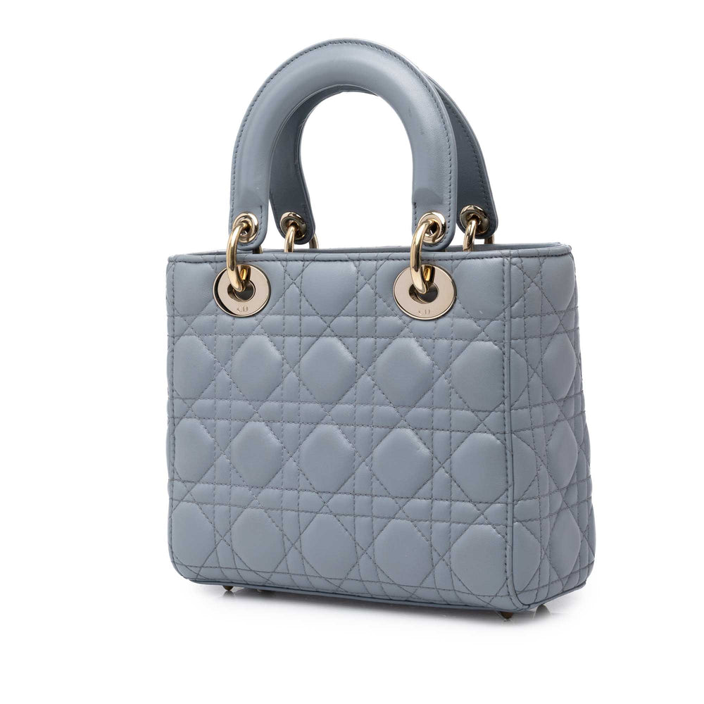 Dior Sac à main Lady Dior Cannage MyABCDior Petit Cuir d'agneau Bleu – vue 2 – GABY PARIS