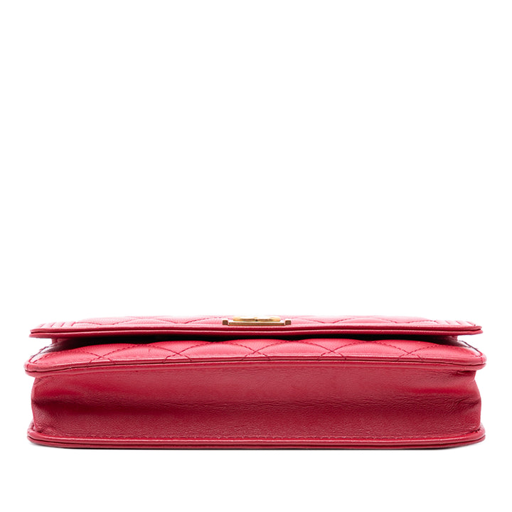 Chanel Matelassé Cuir d’agneau Boy Wallet On Chain