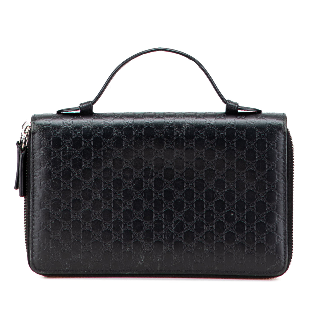 Microguccissima Zip Around Long Wallet Black - Gaby Paris
