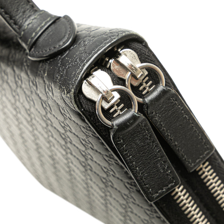 Microguccissima Zip Around Long Wallet Black - Gaby Paris