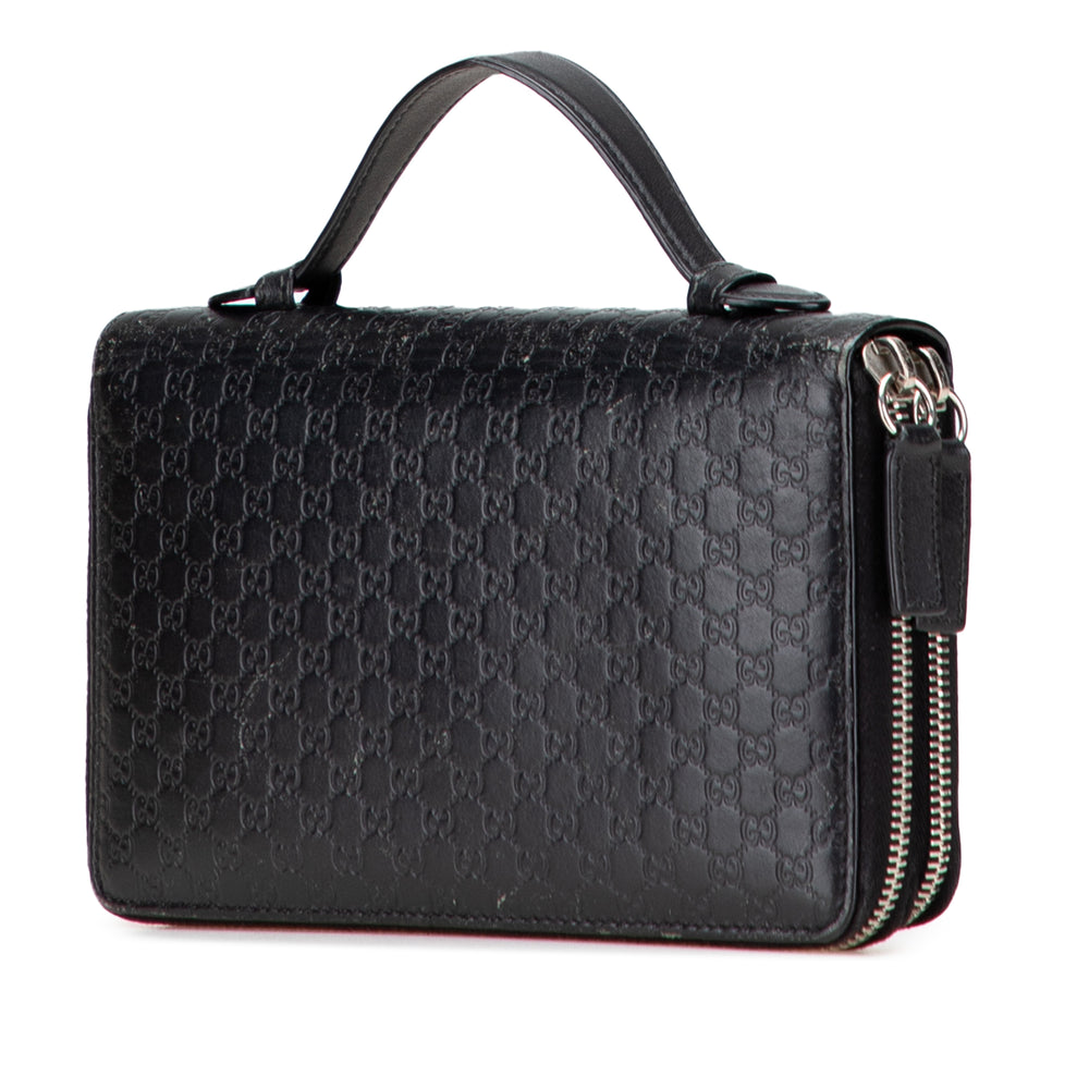 Microguccissima Zip Around Long Wallet Black - Gaby Paris