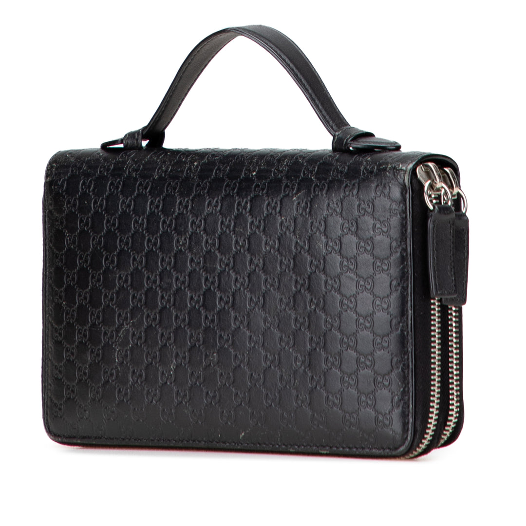 Microguccissima Zip Around Long Wallet Black - Gaby Paris