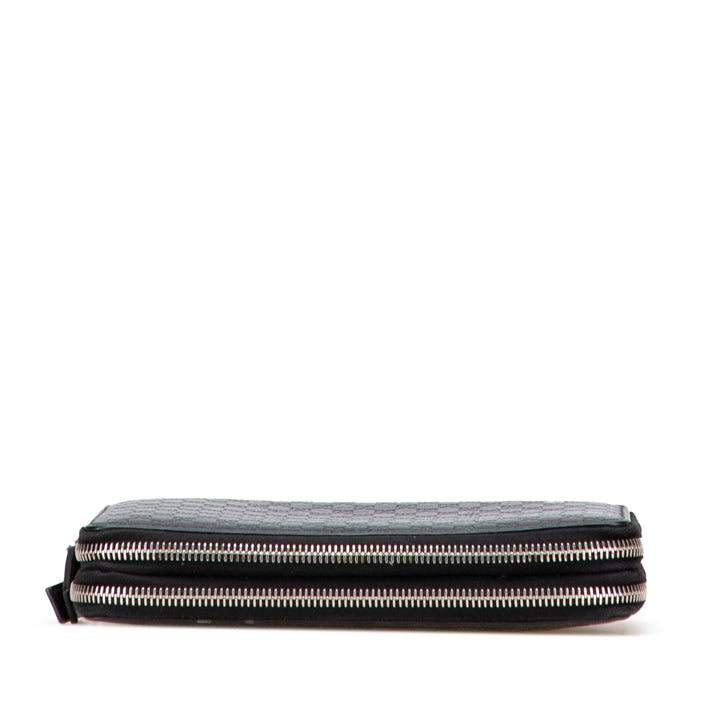 Microguccissima Zip Around Long Wallet Black - Gaby Paris