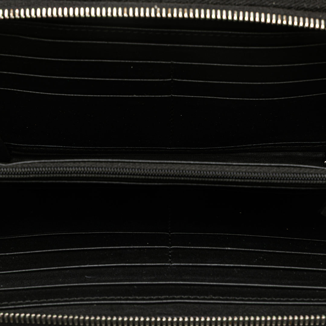Microguccissima Zip Around Long Wallet Black - Gaby Paris