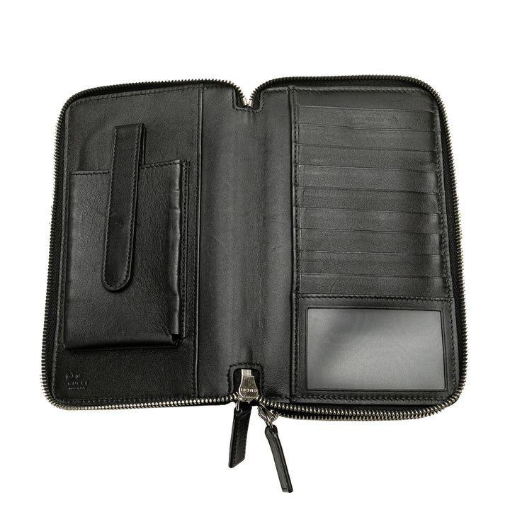 Microguccissima Zip Around Long Wallet Black - Gaby Paris