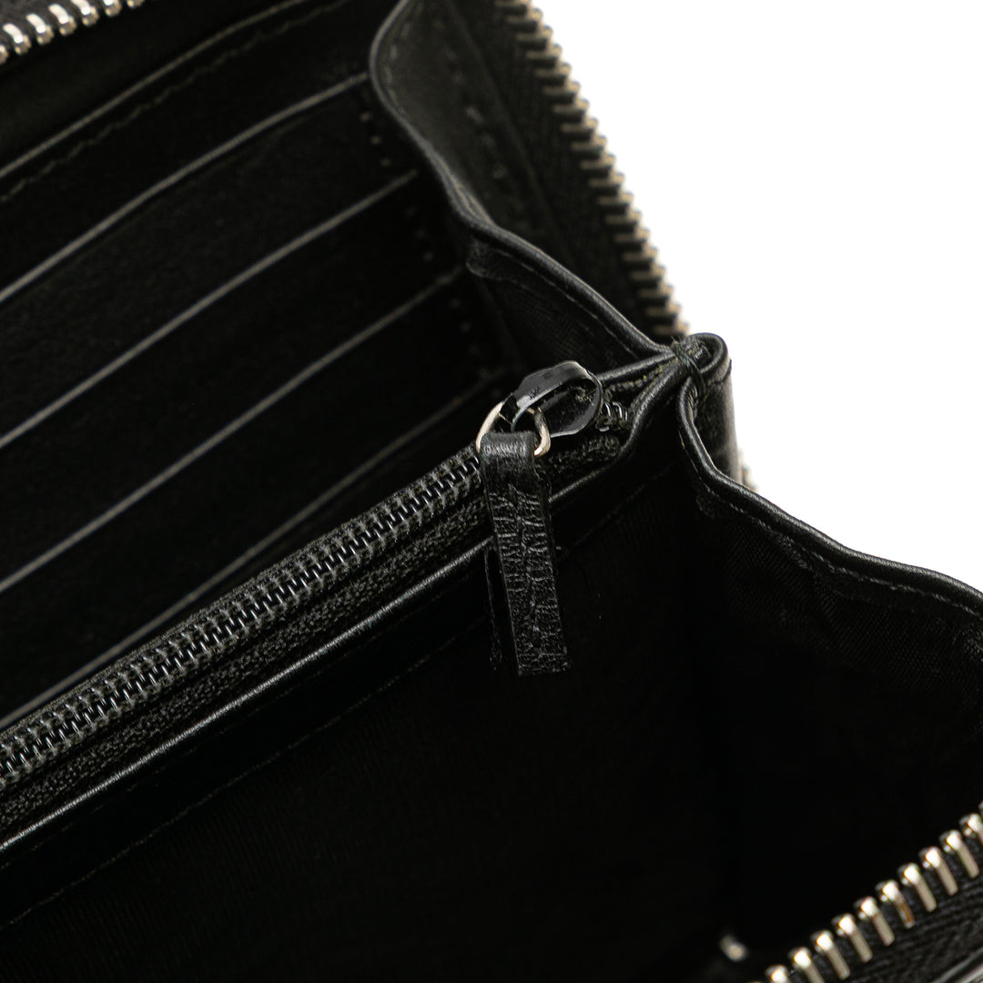 Microguccissima Zip Around Long Wallet Black - Gaby Paris
