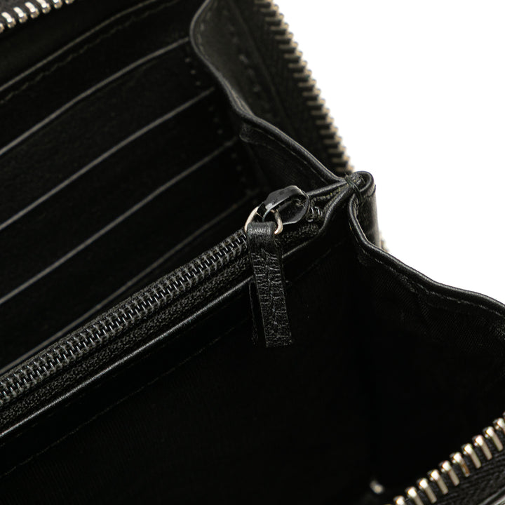 Microguccissima Zip Around Long Wallet Black - Gaby Paris