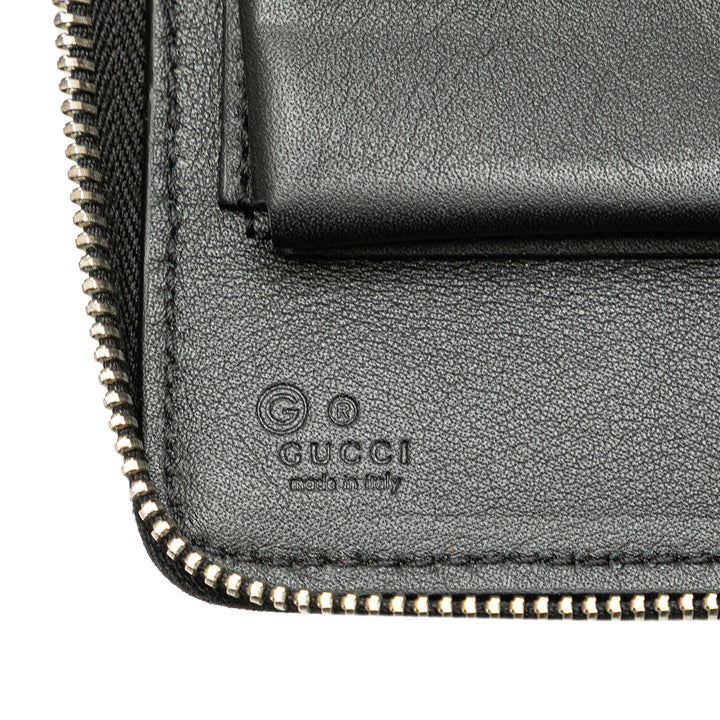 Microguccissima Zip Around Long Wallet Black - Gaby Paris