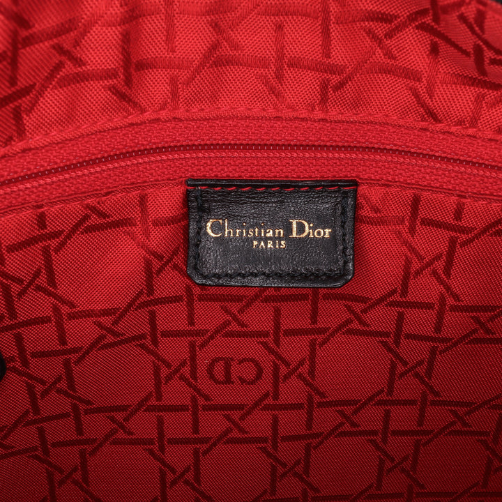 Medium Lambskin Cannage Lady Dior Black - Gaby Paris