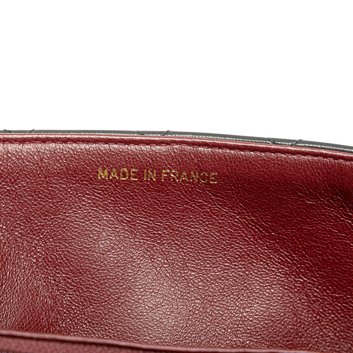 Square Quilted Lambskin Single Flap Black - Gaby Paris