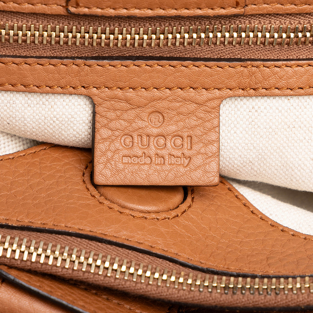Gucci Cabas Bamboo Moyen Cuir de veau Marron – vue 5 – GABY PARIS