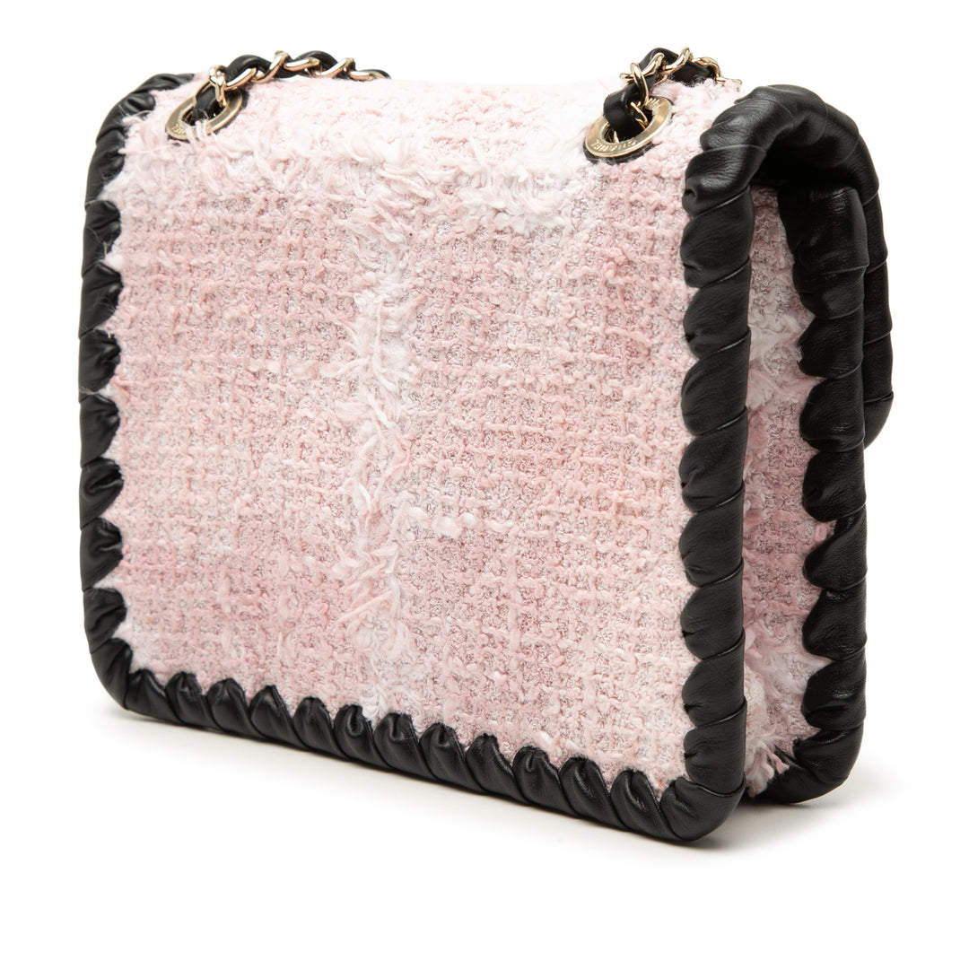 Chanel Mini Cuir de veau Braided Matelassé Tweed My Own Frame à rabat