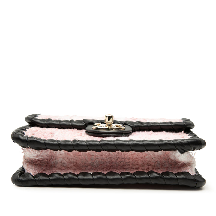 Chanel Mini Cuir de veau Braided Matelassé Tweed My Own Frame à rabat