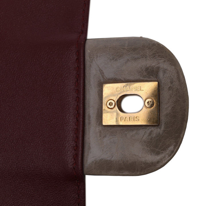 Jumbo CC Quilted Calfskin Straight Flap Brown - Gaby Paris