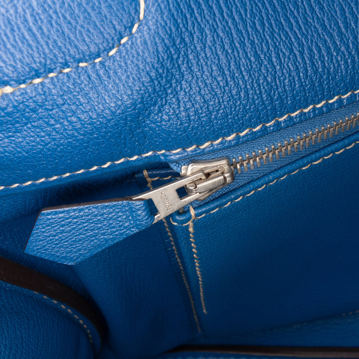 Epsom Candy Birkin Retourne 35 Blue - Gaby Paris
