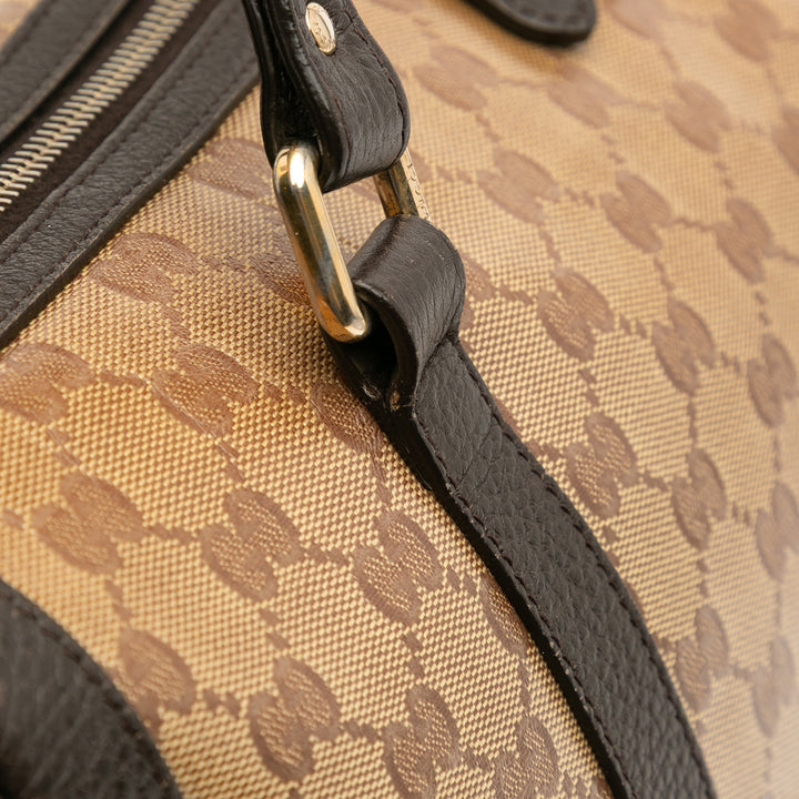 Gucci Large GG Crystal Duchessa Boston Bag Marron