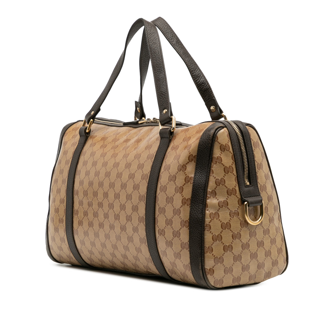 Gucci Large GG Crystal Duchessa Boston Bag Marron