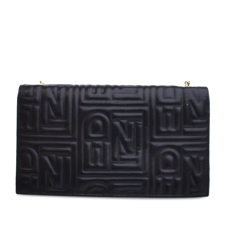 Calfskin Baguette Continental Wallet On Chain Black - Gaby Paris