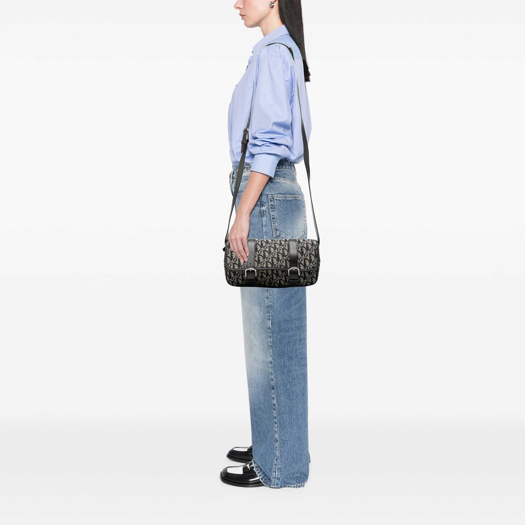 Dior Diorissimo Trotter à rabat Sac Messenger Bleu