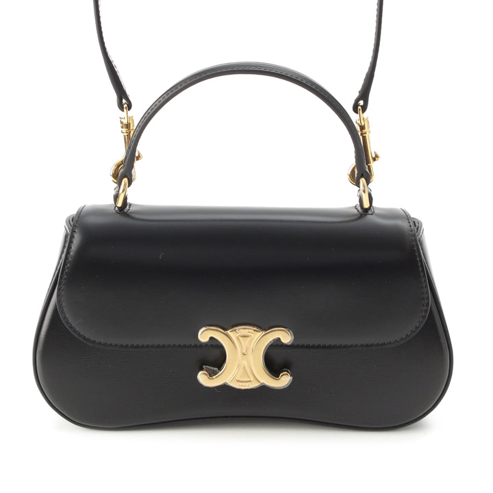 brillant Triomphe Lola sac à Teen Cuir de veau Noir