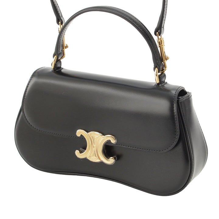 brillant Triomphe Lola sac à Teen Cuir de veau Noir