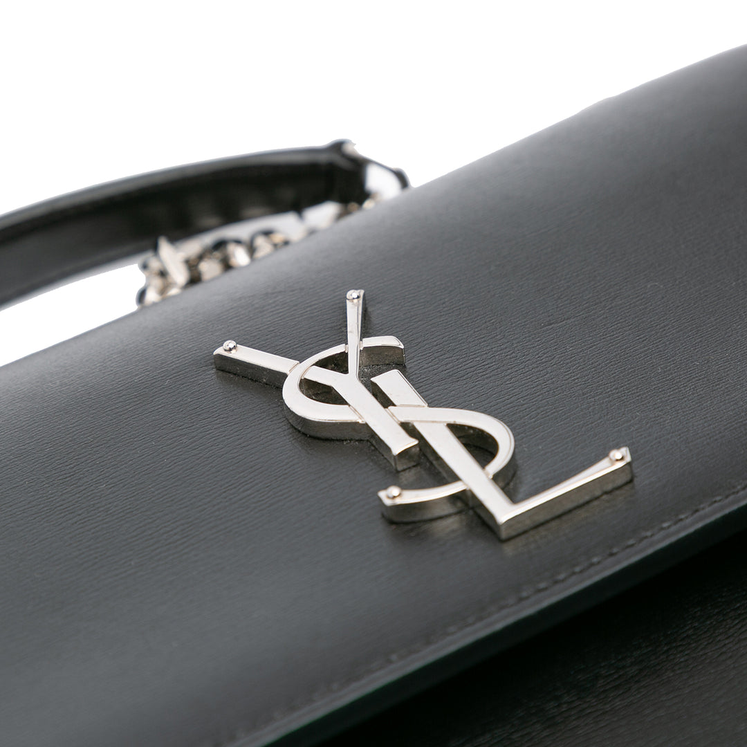 Large Leather Monogram Sunset Crossbody Black - Gaby Paris