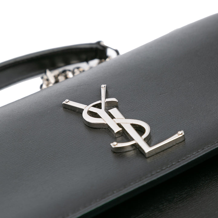 Large Leather Monogram Sunset Crossbody Black - Gaby Paris