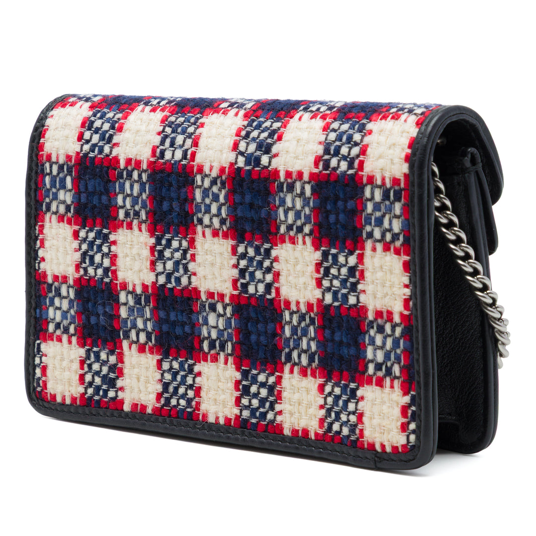Gucci Sac bandoulière Checkered Dionysus Tweed Mini Noir – vue 2 – GABY PARIS