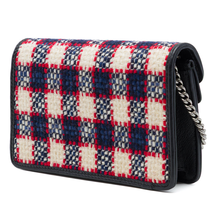 Gucci Sac bandoulière Checkered Dionysus Tweed Mini Noir – vue 2 – GABY PARIS