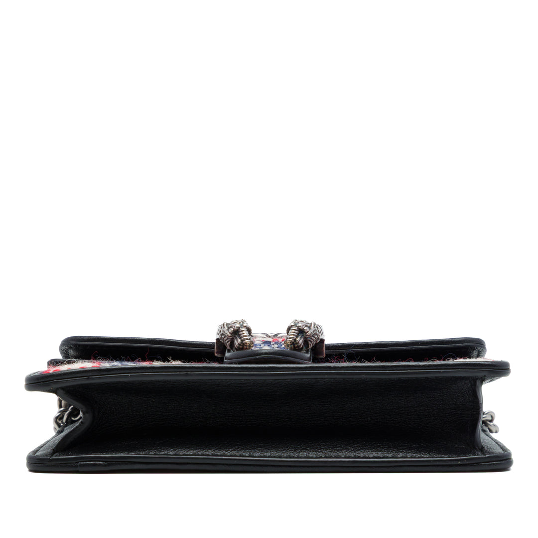 Gucci Sac bandoulière Checkered Dionysus Tweed Mini Noir – vue 3 – GABY PARIS