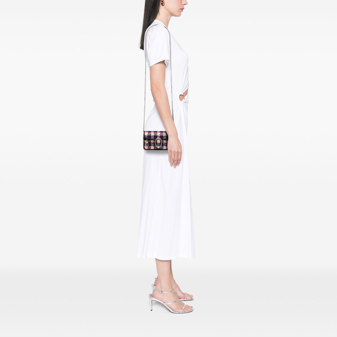 Gucci Sac bandoulière Checkered Dionysus Tweed Mini Noir – vue 6 – GABY PARIS