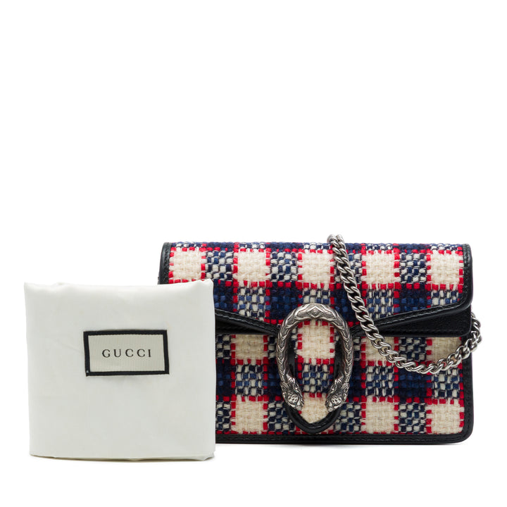Gucci Sac bandoulière Checkered Dionysus Tweed Mini Noir – vue 7 – GABY PARIS