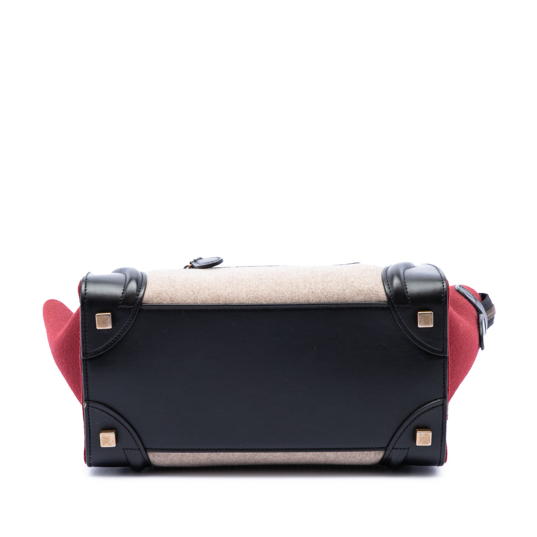 Tricolore Felt et Luggage Cabas Micro Noir