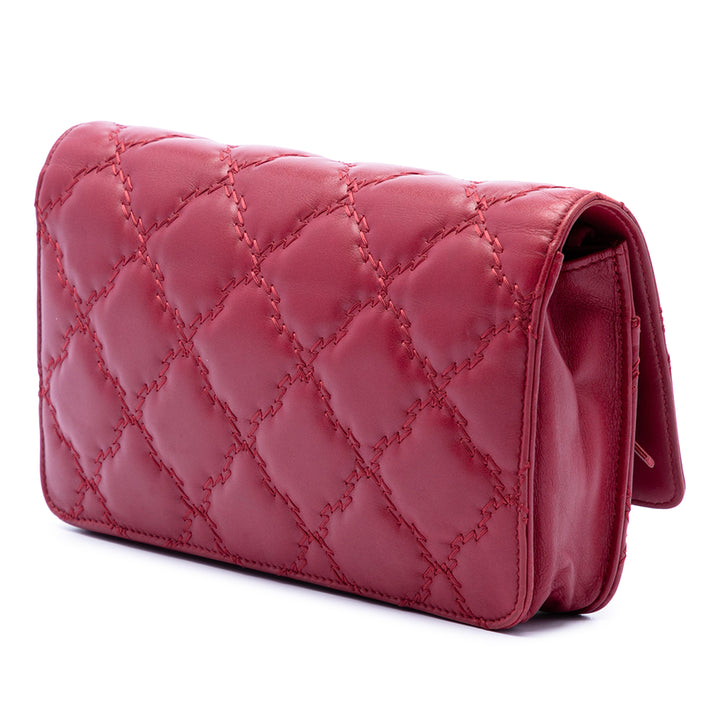 Chanel CC Matelassé Cuir de veau Double Stitch Hamptons Wallet on Chain