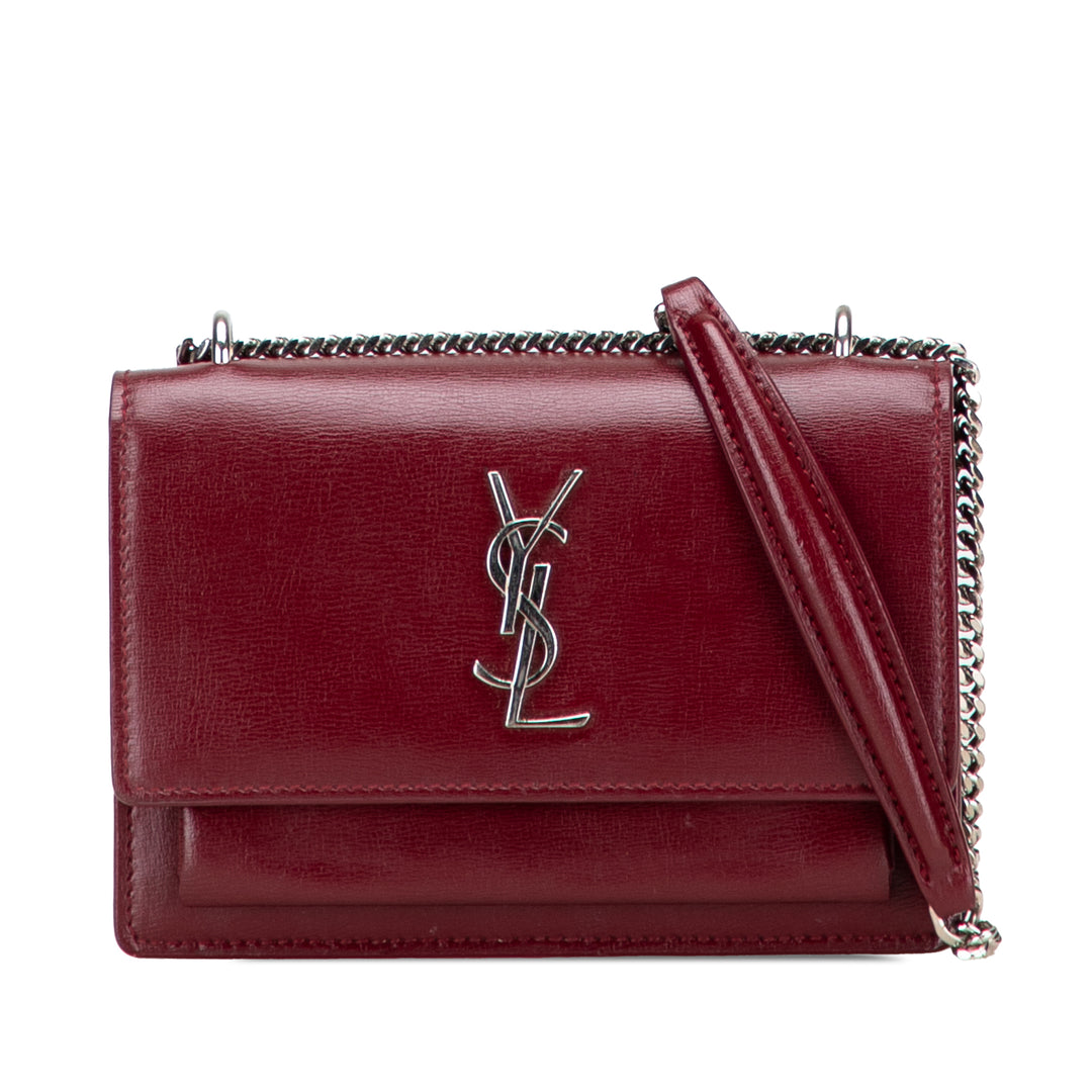 Saint Laurent Mini Cuir de veau Monogram Sunset Wallet on Chain