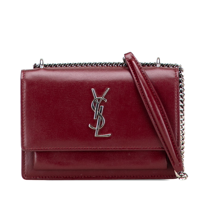 Saint Laurent Mini Cuir de veau Monogram Sunset Wallet on Chain