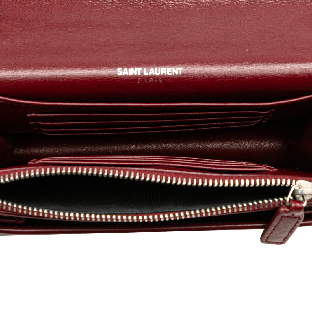 Saint Laurent Mini Cuir de veau Monogram Sunset Wallet on Chain