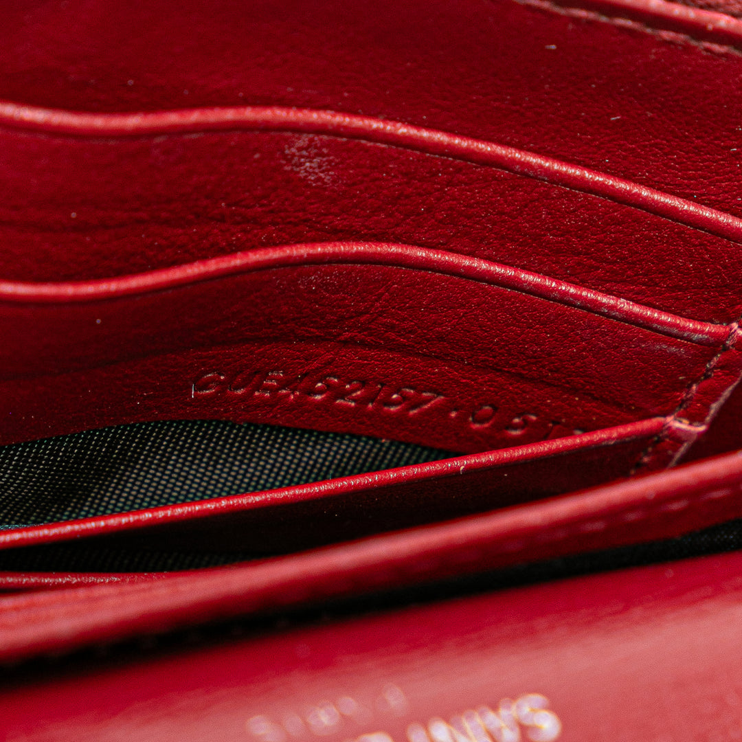 Saint Laurent Mini Cuir de veau Monogram Sunset Wallet on Chain