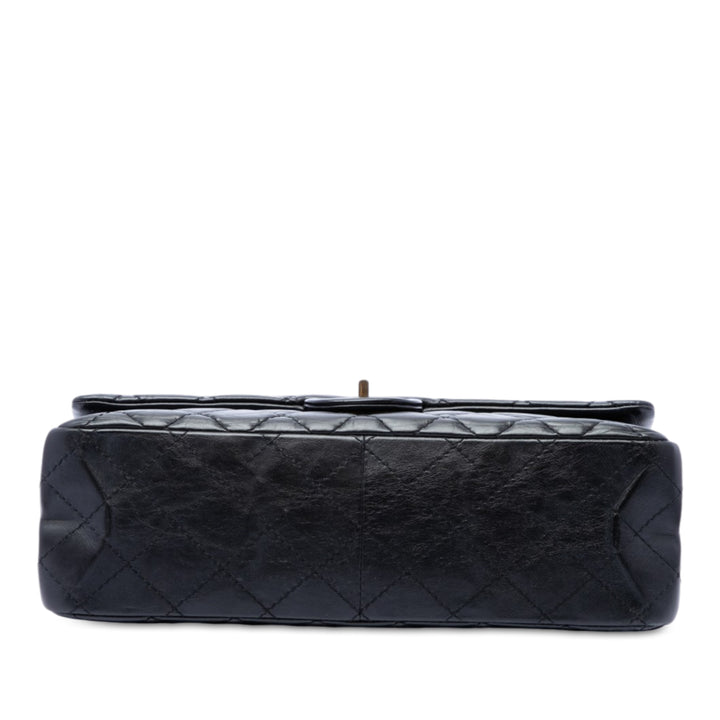 Chanel Matelassé vieilli Reissue 2.55 Double rabat 226 Cuir de veau Noir