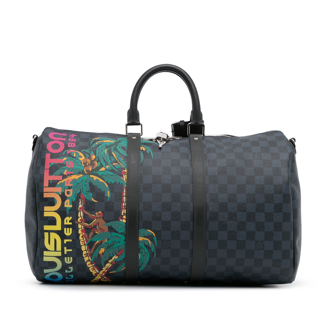 Damier Cobalt Jungle Keepall Bandouliere 45 Blue - Gaby Paris