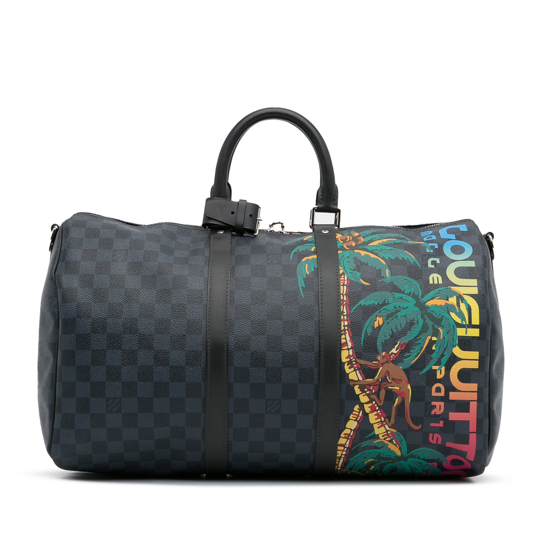 Damier Cobalt Jungle Keepall Bandouliere 45 Blue - Gaby Paris