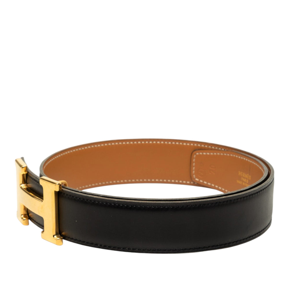 Hermès Box Veau et Courchevel Constance H Réversible Ceinture Box Noir – vue 2 – GABY PARIS