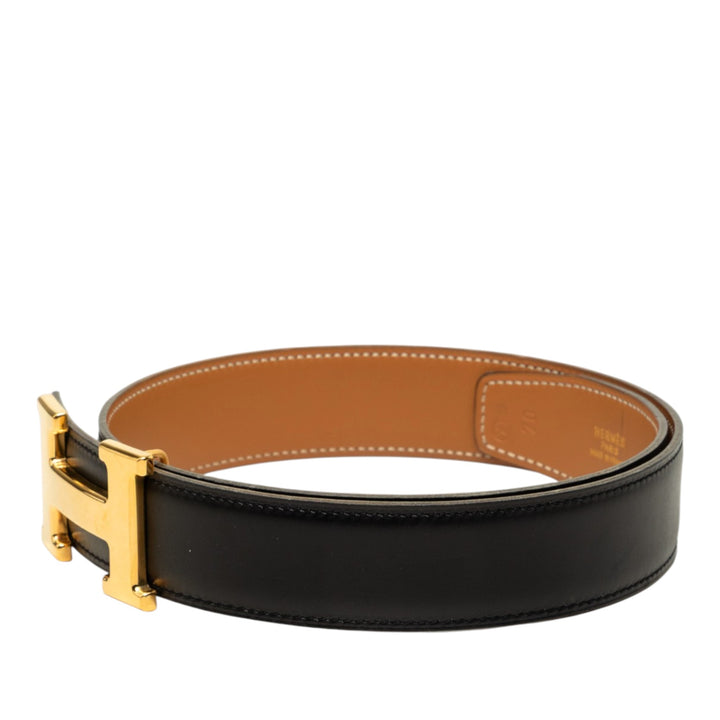 Hermès Box Veau et Courchevel Constance H Réversible Ceinture Box Noir – vue 2 – GABY PARIS