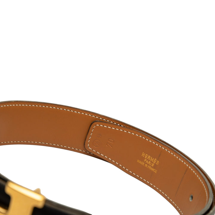 Hermès Box Veau et Courchevel Constance H Réversible Ceinture Box Noir – vue 5 – GABY PARIS