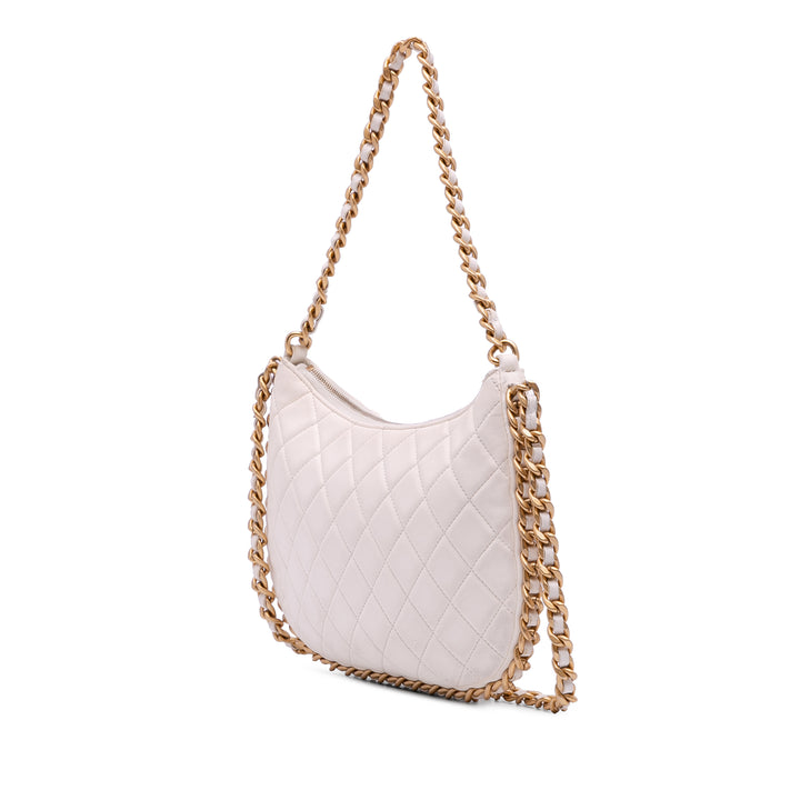 Chanel Large brillant Crumpled Matelassé Cuir d’agneau Trendy Chain Around Hobo