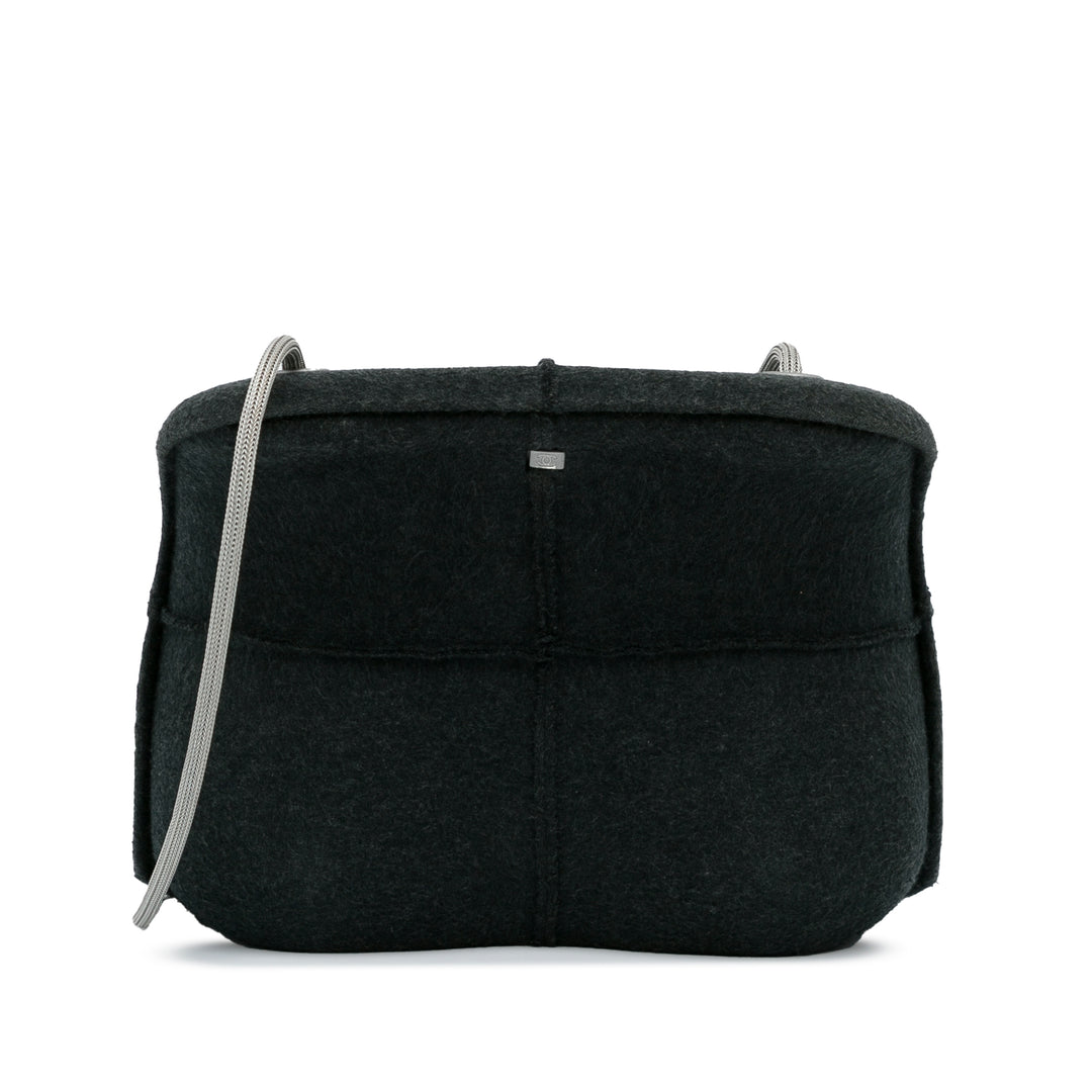 Wool Limited Edition Crossbody Bag Black - Gaby Paris