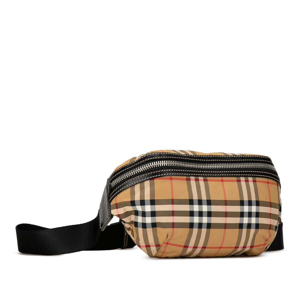 Vintage Check Nylon Sonny Belt Bag Brown - Gaby Paris