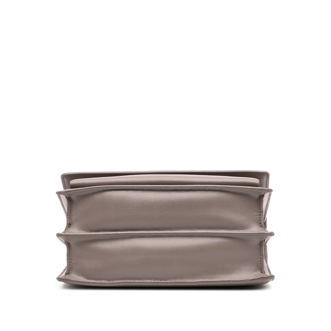 Medium Leather Monogram Sunset Crossbody Gray - Gaby Paris